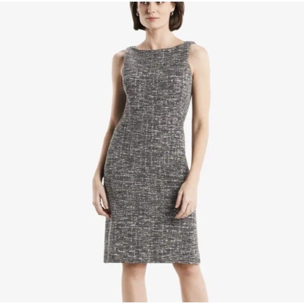MM Lafleur The Lydia Boucle Tweed Knit Twist Strap Sheath Dress Size 8